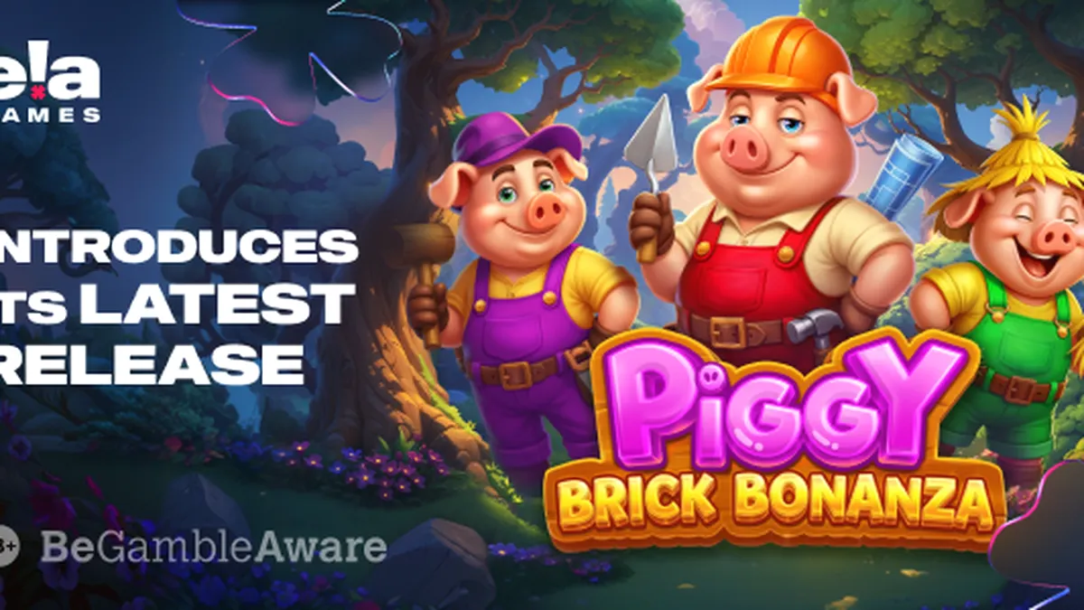 Tampilan visual slot Piggy Brick Bonanza dengan tema pembangunan rumah